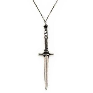 Silver dagger pendant necklace